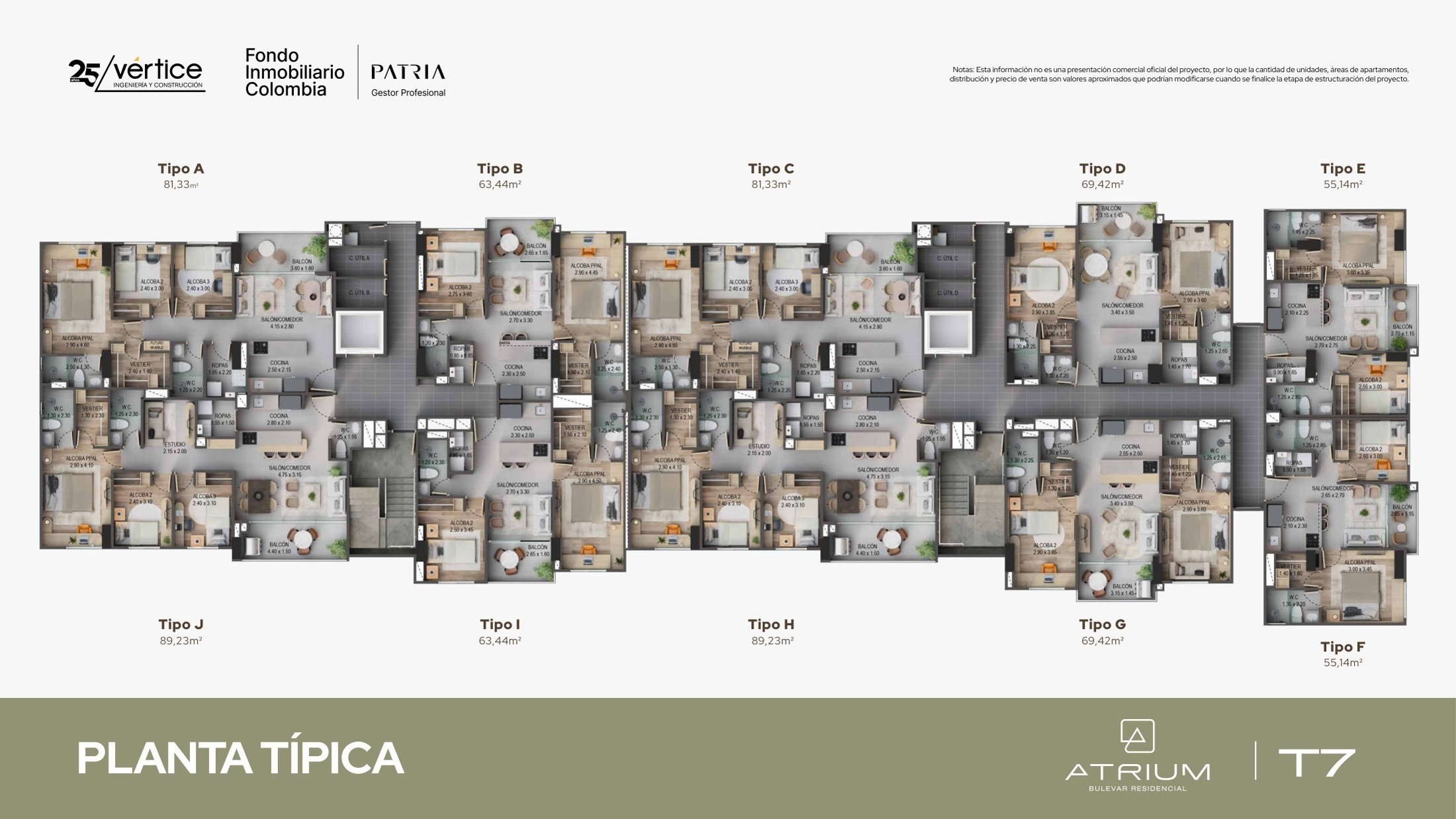 Planta típica — Atrium Bulevar Residencial